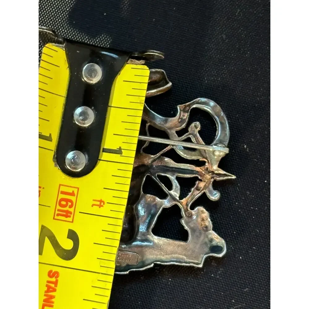 Vintage Sterling Silver Cini Cherub Cupid Sagittarius Brooch Pin